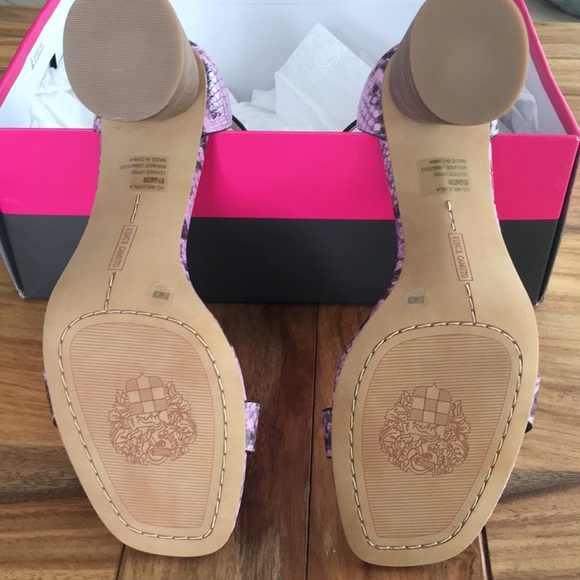 NIB Vince Camuto Mejorla Pink and Gray Heeled Sandals Brand New - Picture 5 of 9